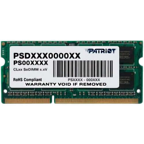 Модуль пам'яті PATRIOT DDR3 8GB 1600Mhz SO-DIMM (PSD38G1600L2S)