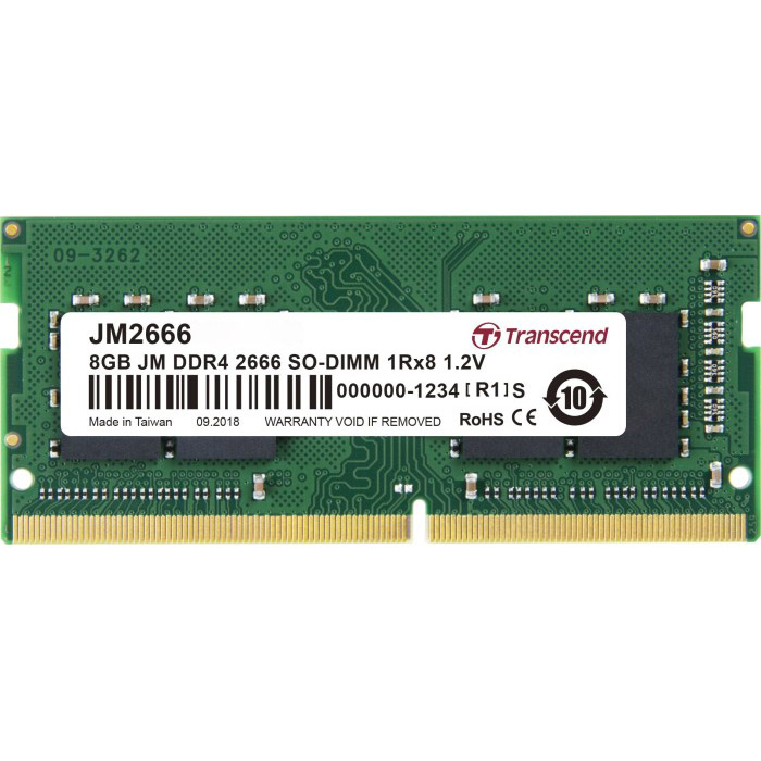 

Модуль памяти TRANSCEND DDR4 2666 8GB SO-DIMM (JM2666HSG-8G), DDR4 2666 8GB SO-DIMM (JM2666HSG-8G)