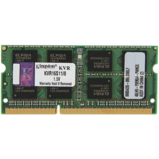 

Модуль памяти KINGSTON DDR3 8Gb 1600MHz (KVR16S11/8), для ноутбука DDR3 8Gb 1600MHz KVR16S11/8