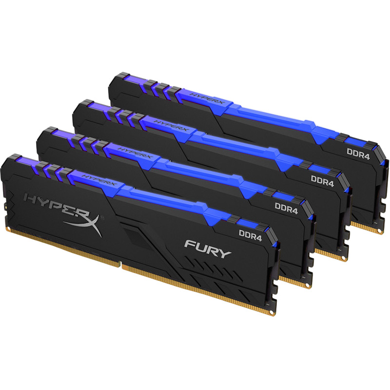 

Модуль памяти KINGSTON DDR4 3200 16GBx4 HyperX Fury RGB (HX432C16FB4AK4/64), DDR4 3200 16GBx4 HyperX Fury RGB