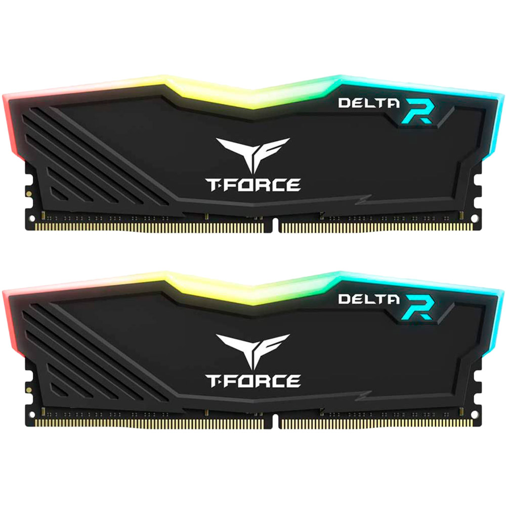 

Набор TEAM 16GB DDR4 3200Mhz T-Force Delta RGB Black (TF3D416G3200HC16CDC01), T-Force Delta DDR4 2x8GB 3200 Black RGB