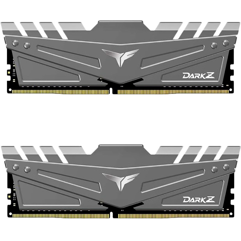 

Набор TEAM 2x8GB DDR4 3200Mhz T-Force Dark Z Gray (TDZGD416G3200HC16CDC01), T-Force Dark Z DDR4 2x8GB 3200 Gray