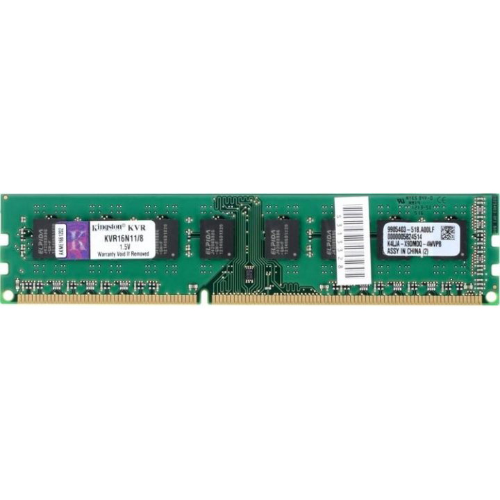 

Модуль памяти KINGSTON ValueRAM DDR3 8 GB 1600 (KVR16N11/8WP), ValueRAM DDR3 8GB 1600 (KVR16N11/8WP)
