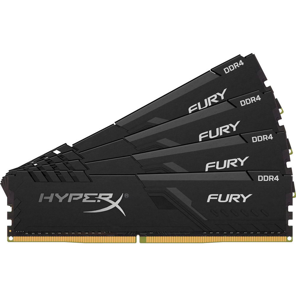 

Модуль памяти KINGSTON HyperX Fury DDR4 4x16GB 3200 Mhz Black (HX432C16FB3K4/64), HyperX Fury DDR4 4x16GB 3200 Black