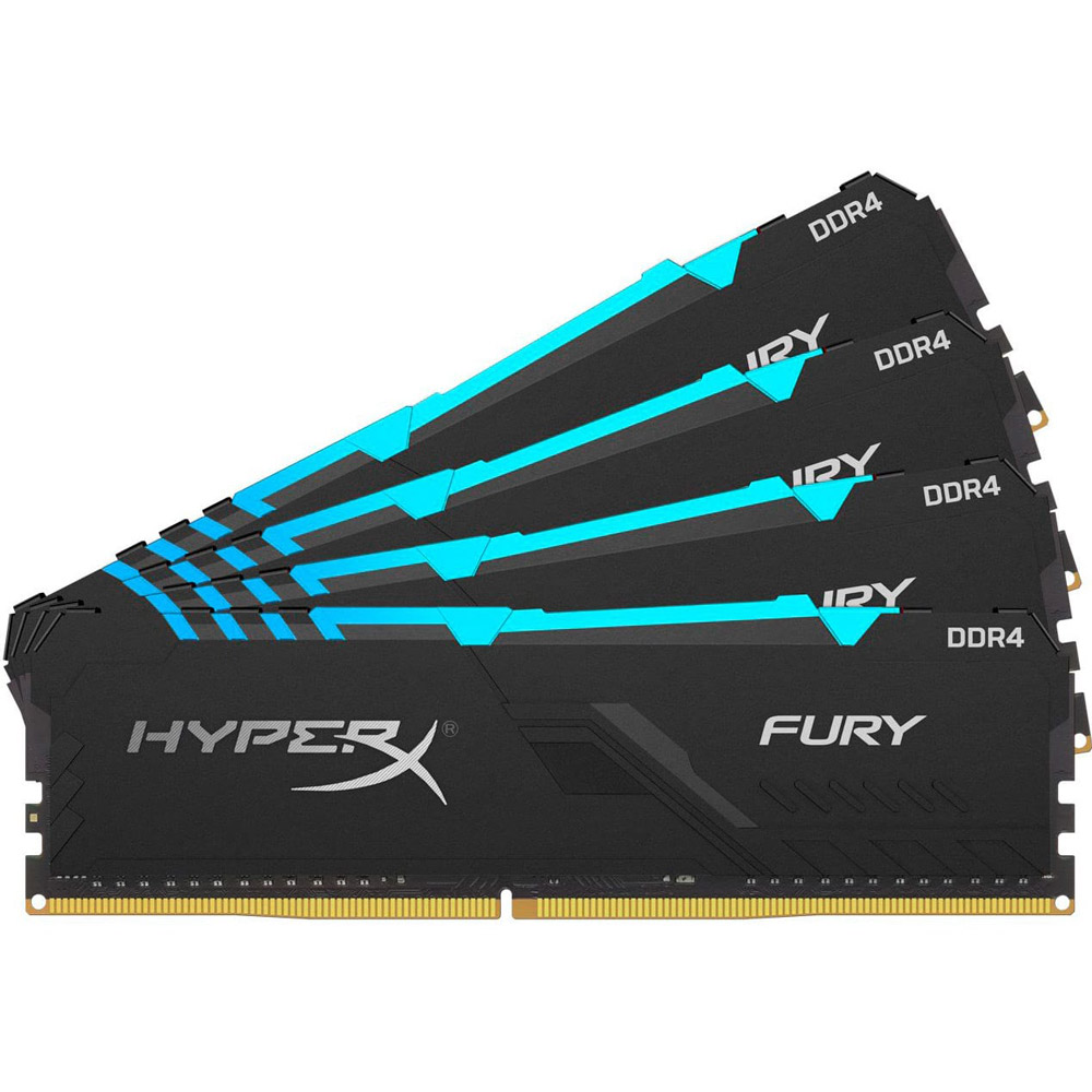 

Модуль памяти KINGSTON HyperX Fury DDR4 4x32GB 3600 Mhz RGB (HX436C18FB3AK4/128), HyperX Fury DDR4 4x32GB 3600 RGB