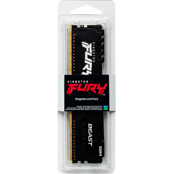 Модуль пам'яті KINGSTON 8GB DDR4 3200MHz Fury Beast Black (KF432C16BB / 8) Робоча частота 3200 МГц