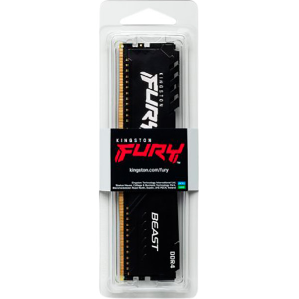 Модуль пам'яті KINGSTON 16GB DDR4 3600MHz Fury Beast Black (KF436C18BB / 16) Робоча частота 3600 МГц