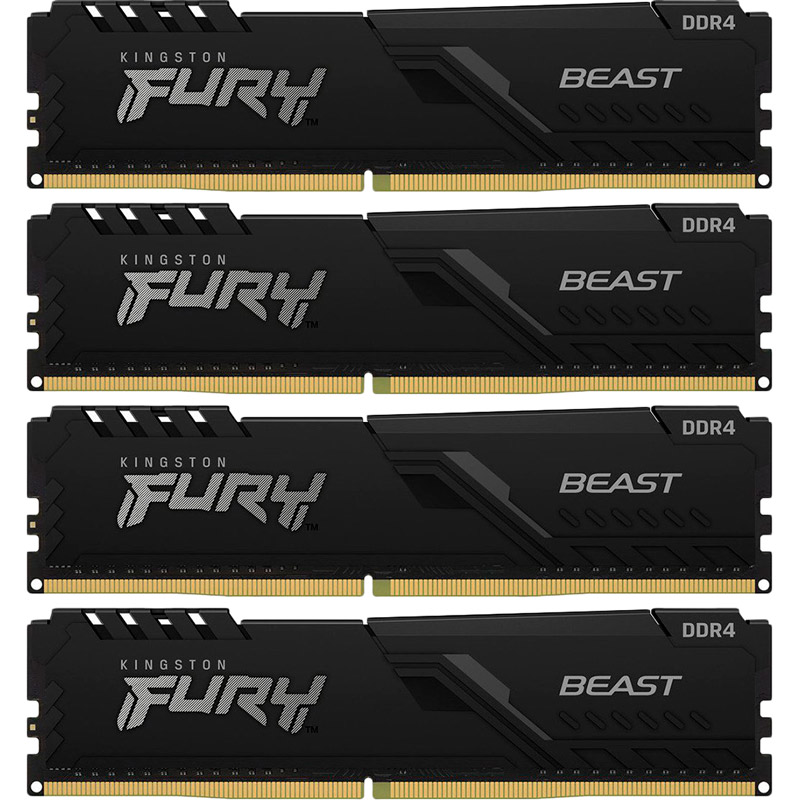 

Набор KINGSTON 32GB DDR4 2666MHz FURY Beast Black (KF426C16BBK4/32), FURY Beast DDR4 2666 8GBx4 Black (KF426C16BBK4/32)