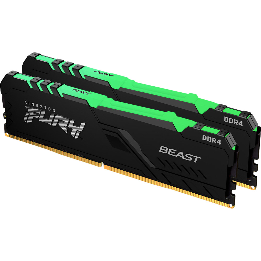 

Модуль памяти KINGSTON Fury Beast DDR4 16GBx2 RGB 3733Mhz Black (KF437C19BB1AK2/32), FURY Beast DDR4 3733 16GBx2 RGB