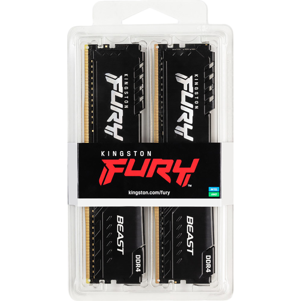 Набор KINGSTON DDR4 32GB 3200 MHz Fury Beast Black (KF432C16BBK2/32) Назначение для настольного компьютера