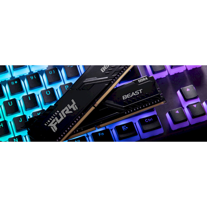 Набор KINGSTON 16Gb DDR4 3200MHz Fury Beast Black (KF432C16BBK2/16) Назначение для настольного компьютера