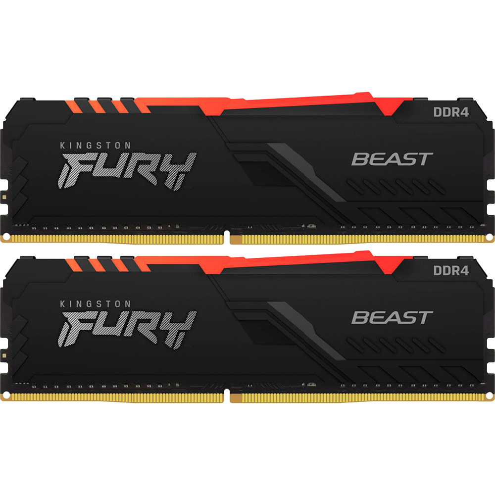 

Набор KINGSTON 64GB DDR4 3000MHz CL16 FURY Beast RGB (KF430C16BBAK2/64), DRAM 64GB 3000MHz DDR4 CL16 DIMM (Kit of 2)