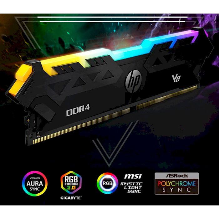 Модуль пам'яті HP V8 DDR4 16GB 3000 RGB Retail (7EH83AA) Робоча частота 3000 МГц