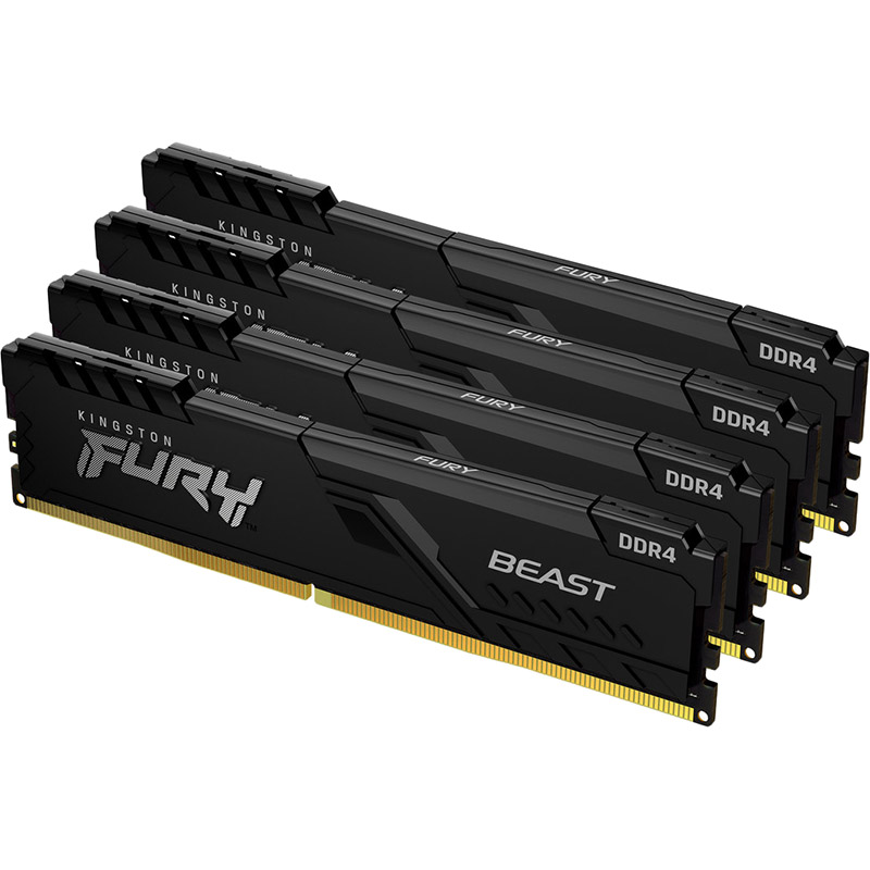 Набор KINGSTON Fury Beast 128GB DDR4 3200MHz Black (KF432C16BBK4/128) Назначение для настольного компьютера