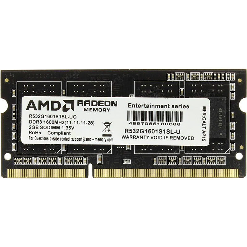 Модуль пам'яті AMD 2Gb DDR3 1600MHz (R532G1601S1SL-U)