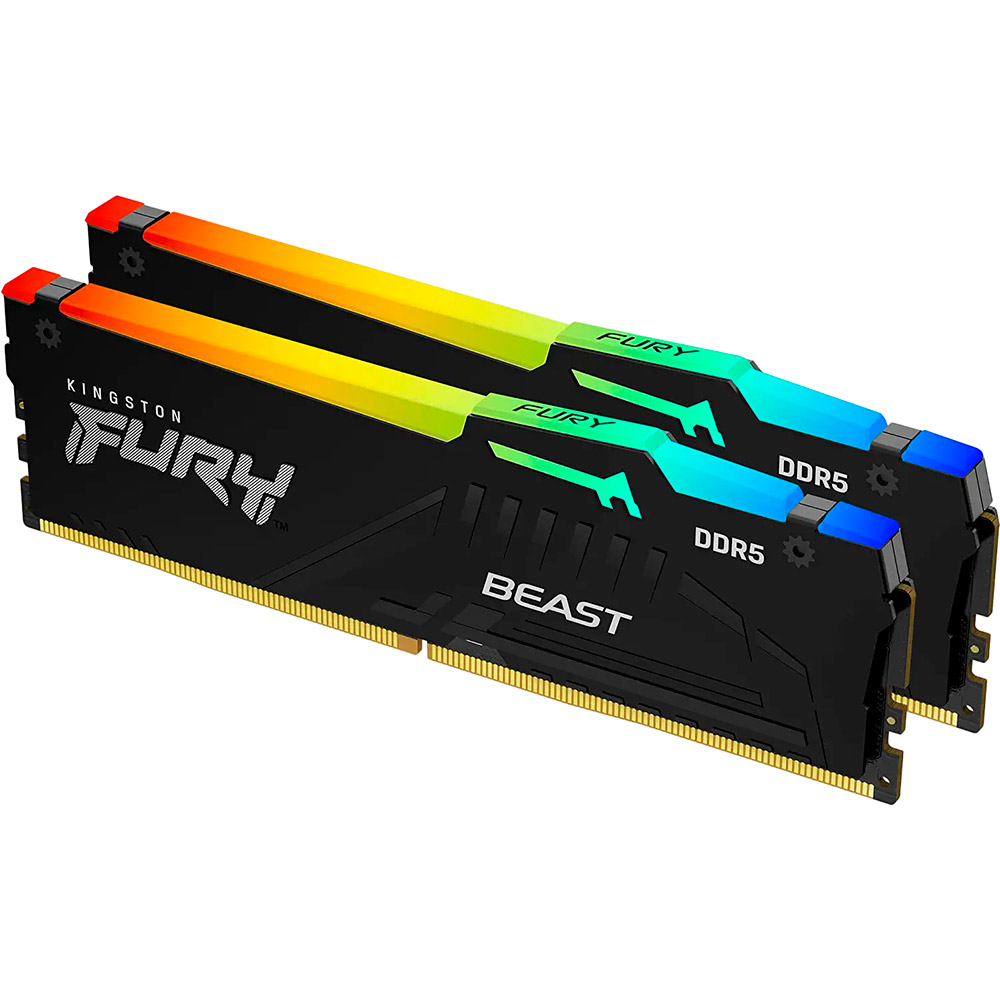 Набір KINGSTON FURY Beast 32Gb DDR5 5200MHz RGB (KF552C40BBAK2-32) Призначення для настільного комп'ютера