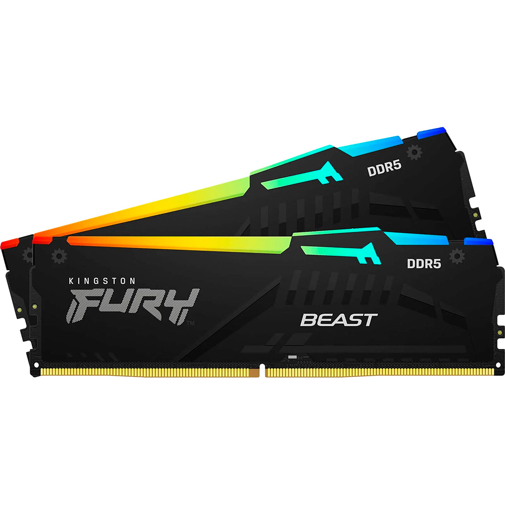 Набір KINGSTON FURY Beast 32Gb DDR5 5200MHz RGB (KF552C40BBAK2-32) Об'єм 32 Гб