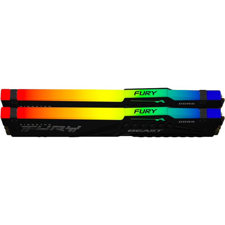 Набор KINGSTON 32GB DDR5 4800MHz FURY Beast RGB (KF548C38BBAK2-32) Объем 32 Гб