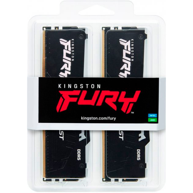 Изображение Набор KINGSTON 32GB DDR5 4800MHz FURY Beast RGB (KF548C38BBAK2-32)