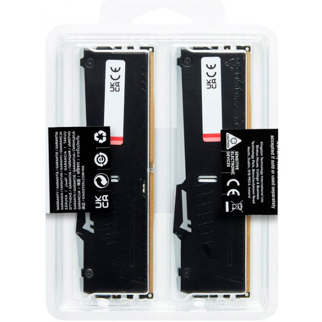 В Украине Набор KINGSTON 32GB DDR5 4800MHz FURY Beast RGB (KF548C38BBAK2-32)