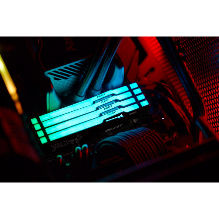 Зовнішній вигляд Модуль пам'яті Kingston 32GB DDR5 5600MHz Beast Black RGB (KF556C40BBA-32)