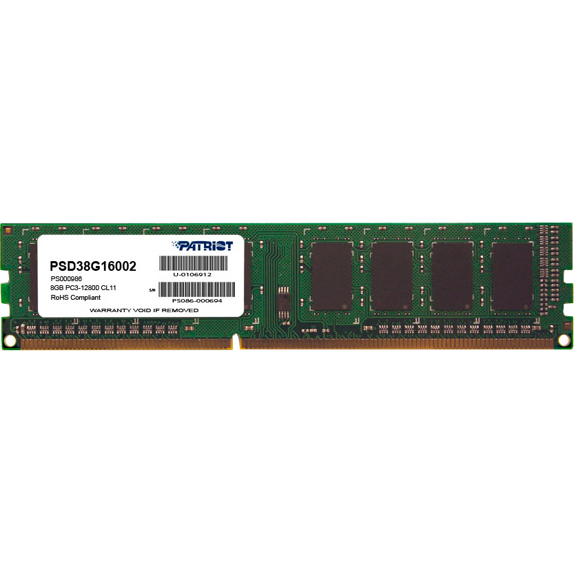 Модуль пам'яті PATRIOT DDR3 8GB 1600Mhz (PSD38G16002)