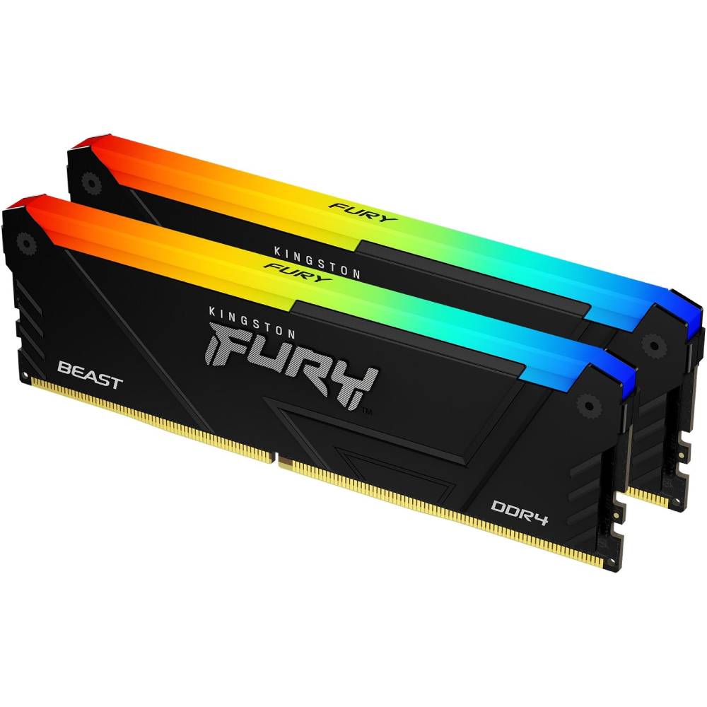 Набір KINGSTON Fury Beast 16Gb DDR4 3600MHz RGB (KF436C17BB2AK2/16) Призначення для настільного комп'ютера