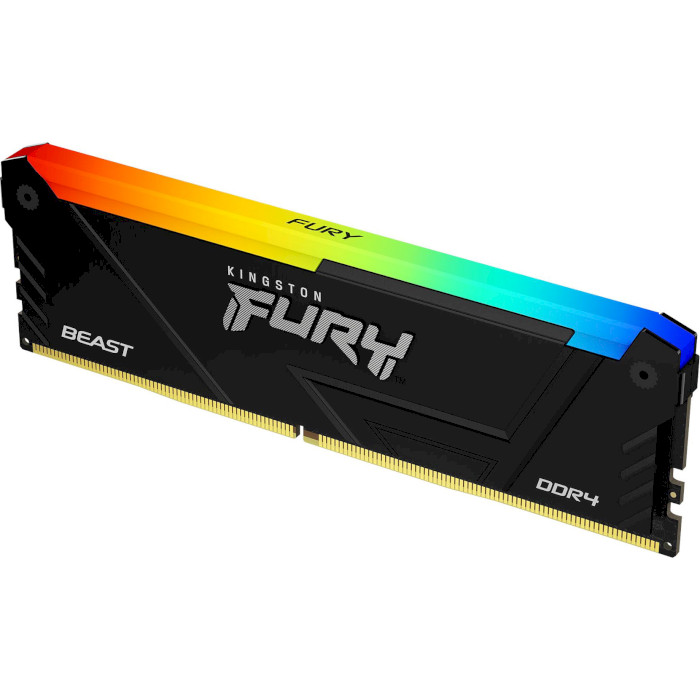 Модуль пам'яті KINGSTON 16Gb DDR4 3200MHz FURY Beast RGB (KF432C16BB12A/16) Призначення для настільного комп'ютера