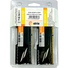 Набір ATRIA 32Gb DDR4 3600MHz Atria Fly Black (UAT43600CL18BK2/32)