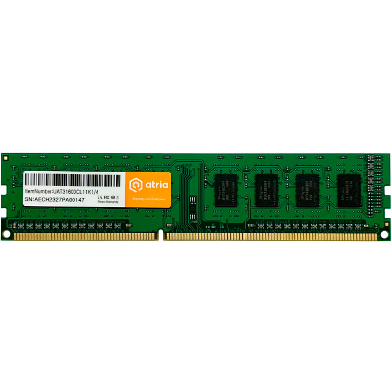 Модуль памяти ATRIA 4Gb DDR3 1600MHz (UAT31600CL11K1/4)