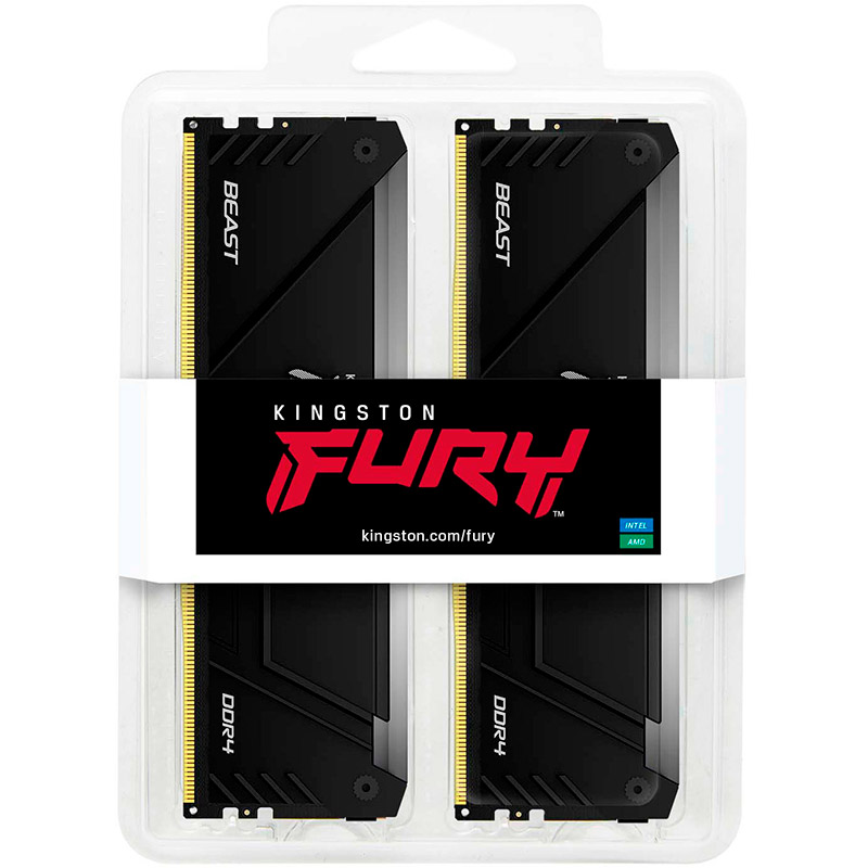 Внешний вид Набор KINGSTON 64Gb DDR4 3200MHz Fury Beast RGB (KF432C16BB2AK2/64)