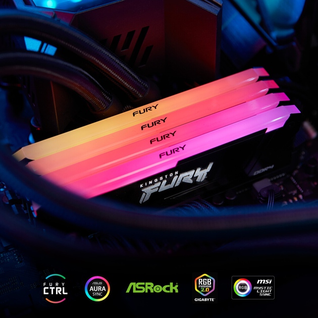 Фото Модуль пам'яті Kingston Fury Beast DDR4 16GB 3200 RGB (KF432C16BB2A/16)