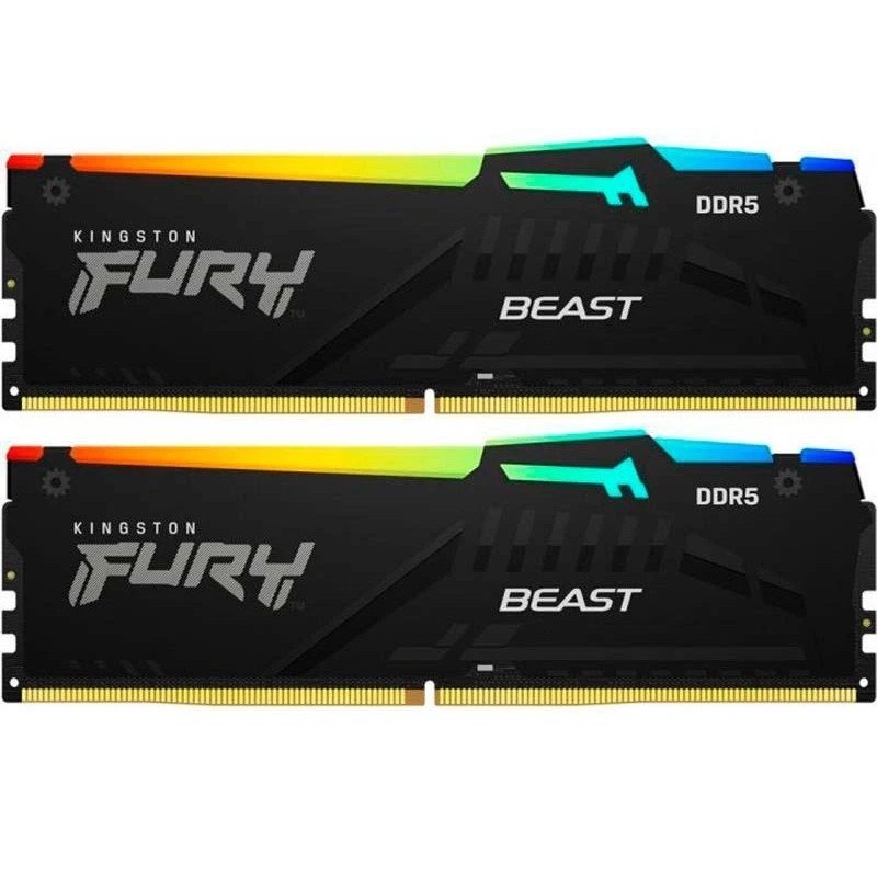 Набір KINGSTON 16Gb DDR5 5200MHz Fury Beast RGB Black (KF552C36BBEAK2-16) Набір KINGSTON 16Gb DDR5 5200MHz Fury Beast RGB Black (KF552C36BBEAK2-16)