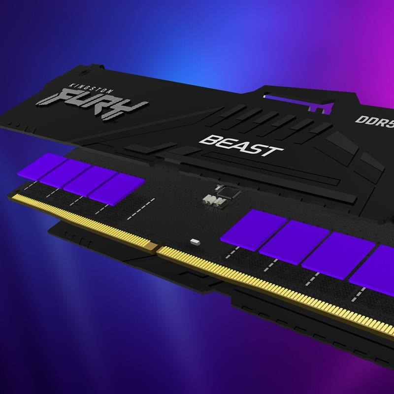 В інтернет магазині Набір KINGSTON 16Gb DDR5 5200MHz Fury Beast RGB Black (KF552C36BBEAK2-16)