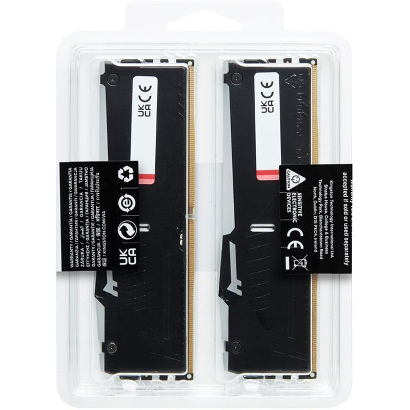 Замовити Набір KINGSTON 16Gb DDR5 5200MHz Fury Beast RGB Black (KF552C36BBEAK2-16)