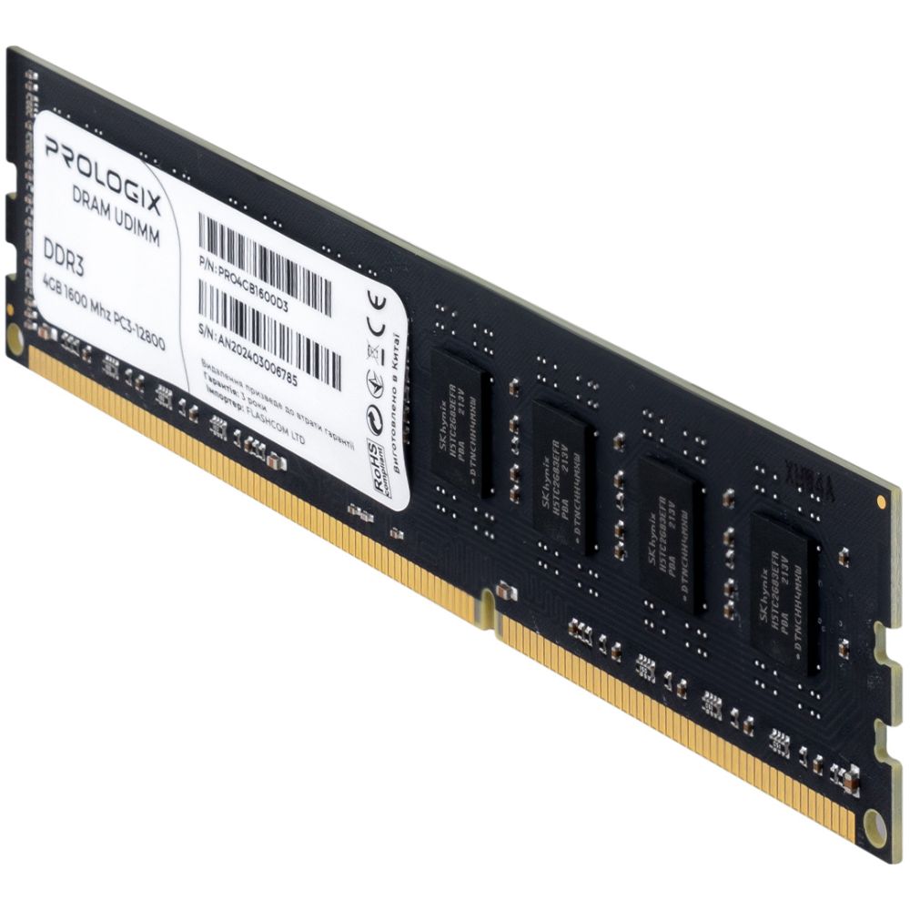 Модуль пам'яті PROLOGIX DDR3 4GB 1600MHz (PRO4GB1600D3) Тип DDR3