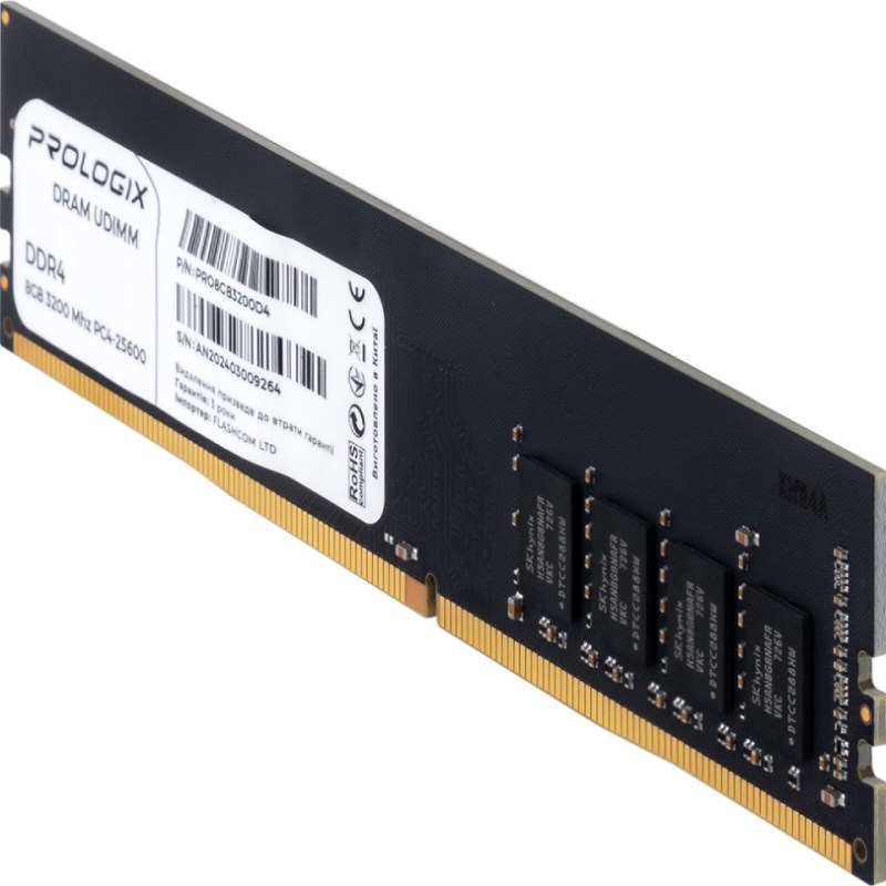 Модуль пам'яті PROLOGIX DDR4 8GB 3200 (PRO8GB3200D4) Призначення для настільного комп'ютера