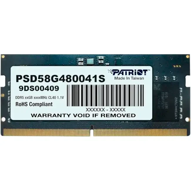 Модуль пам'яті PATRIOT Signature Line SO-DIMM DDR5 8GB 4800 (PSD58G480041S) Модуль пам'яті PATRIOT Signature Line SO-DIMM DDR5 8GB 4800 (PSD58G480041S)