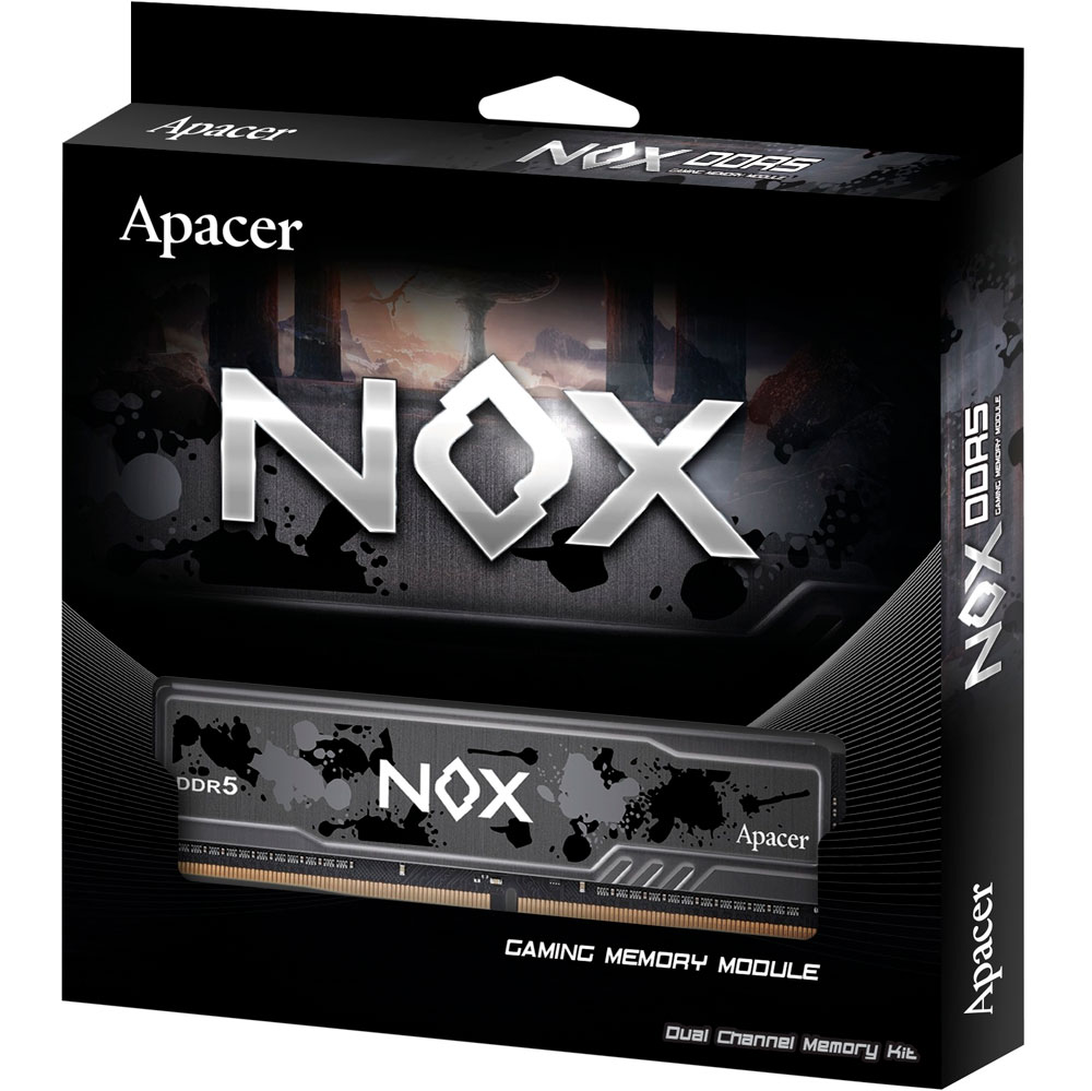 Модуль памяти APACER NOX 8GB DDR5 5600 MHz Black (AH5U08G56C52RMBAA-1) Объем 8 Гб