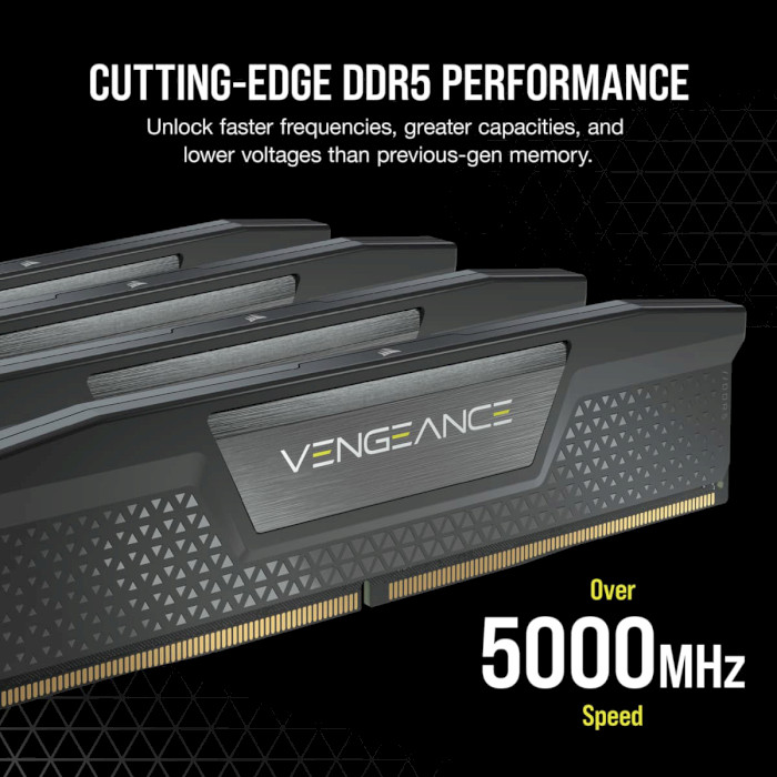 Зовнішній вигляд Набір CORSAIR Vengeance DDR5 2x16GB 5200 Black (CMK32GX5M2B5200C40)