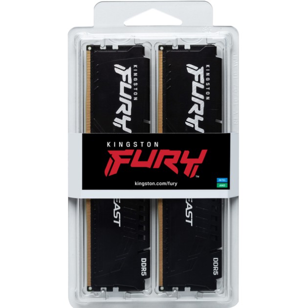 Набор KINGSTON Fury Beast DDR5 2x16GB 6800 Black (KF568C34BBK2-32) Рабочая частота 6800 МГц