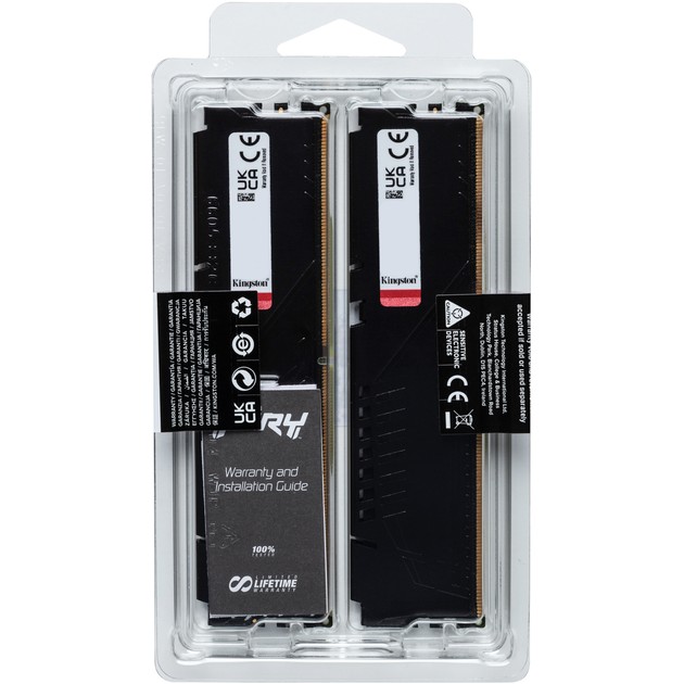 Внешний вид Набор KINGSTON Fury Beast DDR5 2x16GB 6800 Black (KF568C34BBK2-32)