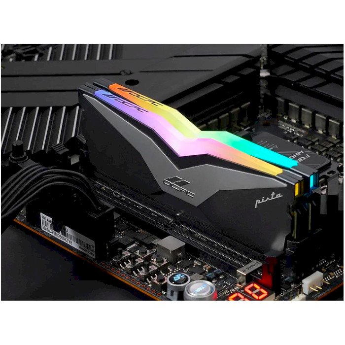 Зовнішній вигляд Набір OCPC 32Gb DDR5 6000MHz PISTA RGB C40 Titan Retail Kit (MMPT2K32GD560C40T)