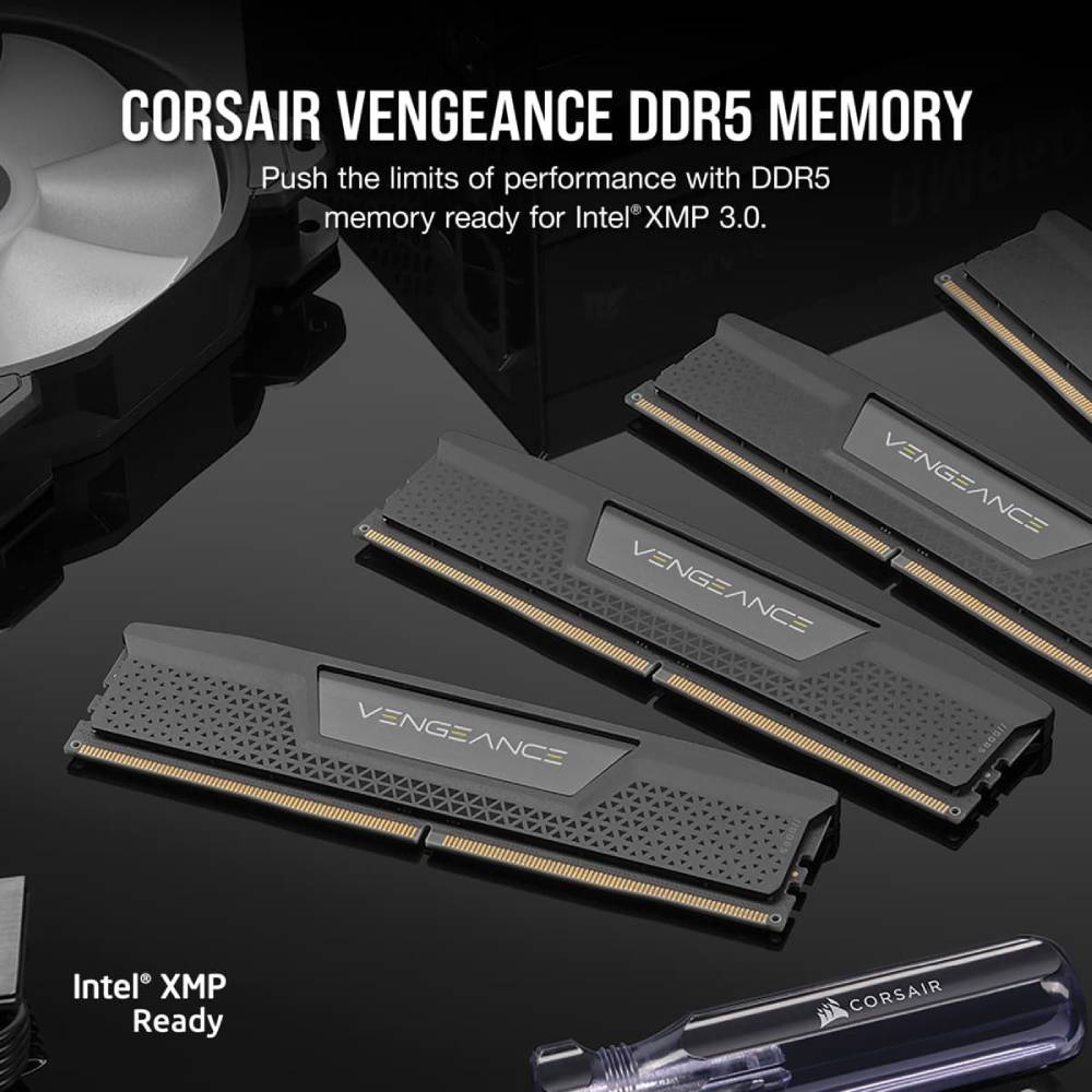 Внешний вид Набор CORSAIR DDR5 32GB (2x16GB) 6000 MHz Vengeance Black (CMK32GX5M2B6000C30)