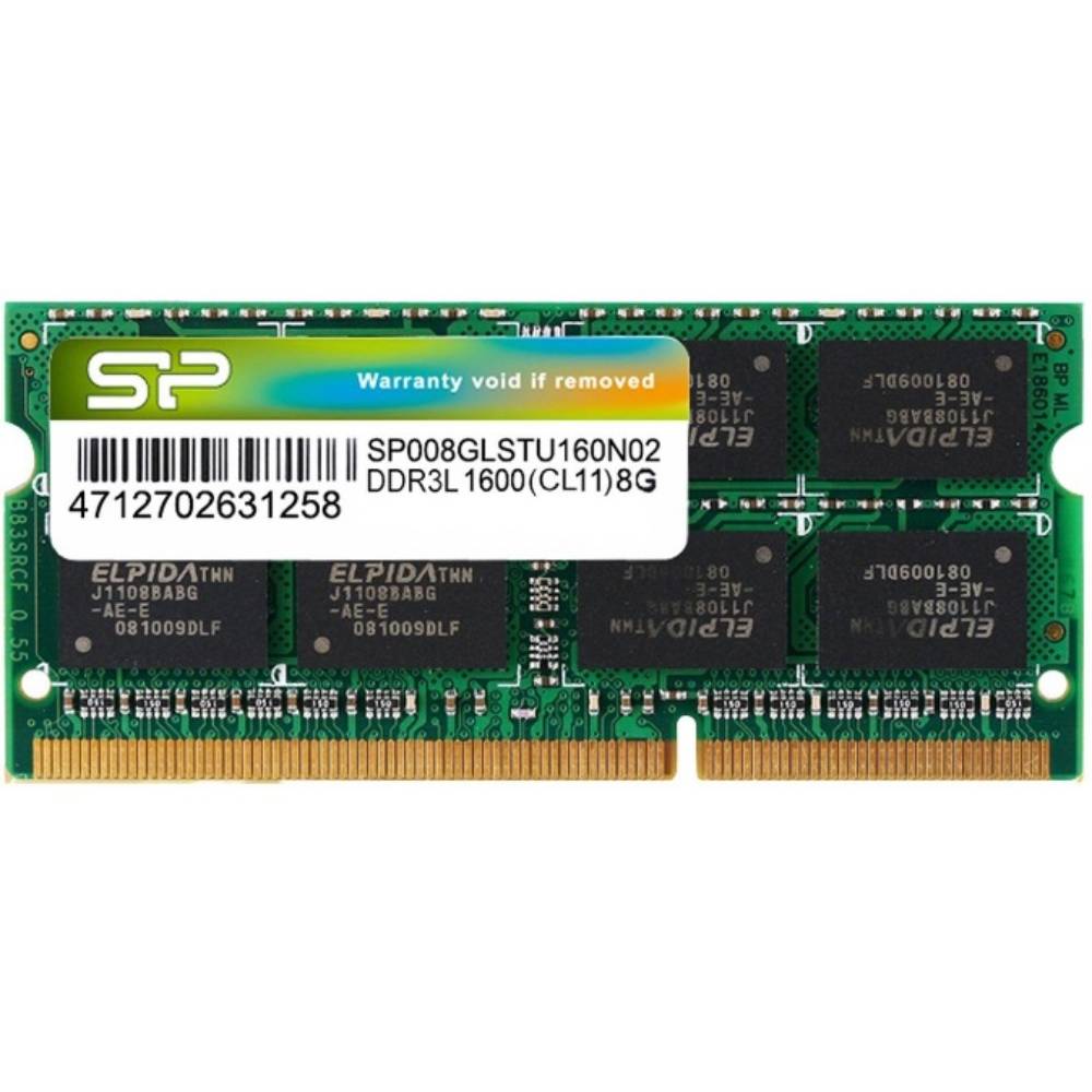 Модуль памяти SILICON POWER SoDIMM DDR3L 8GB 1600 MHz (SP008GLSTU160N02)