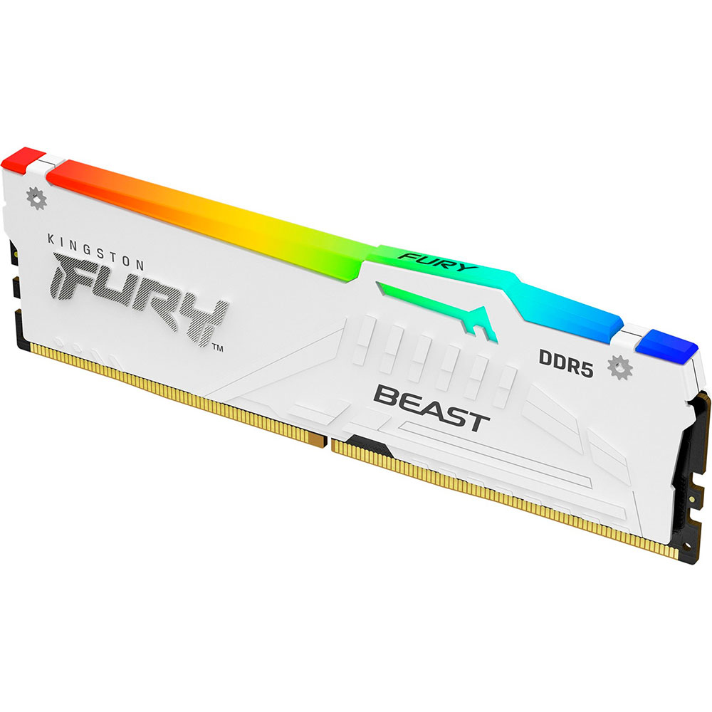 Модуль памяти KINGSTON FURY Beast DDR5 16GB 5600 MHz White RGB (KF556C40BWA-16) Назначение для настольного компьютера