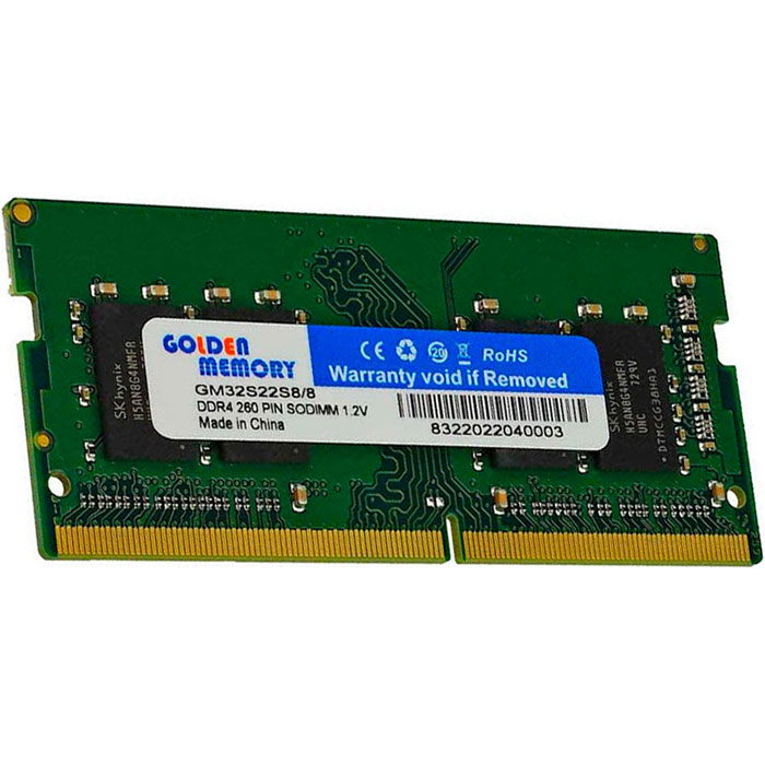 Модуль памяти GOLDEN MEMORY SoDIMM DDR4 8GB 3200 MHz (GM32S22S8/8)