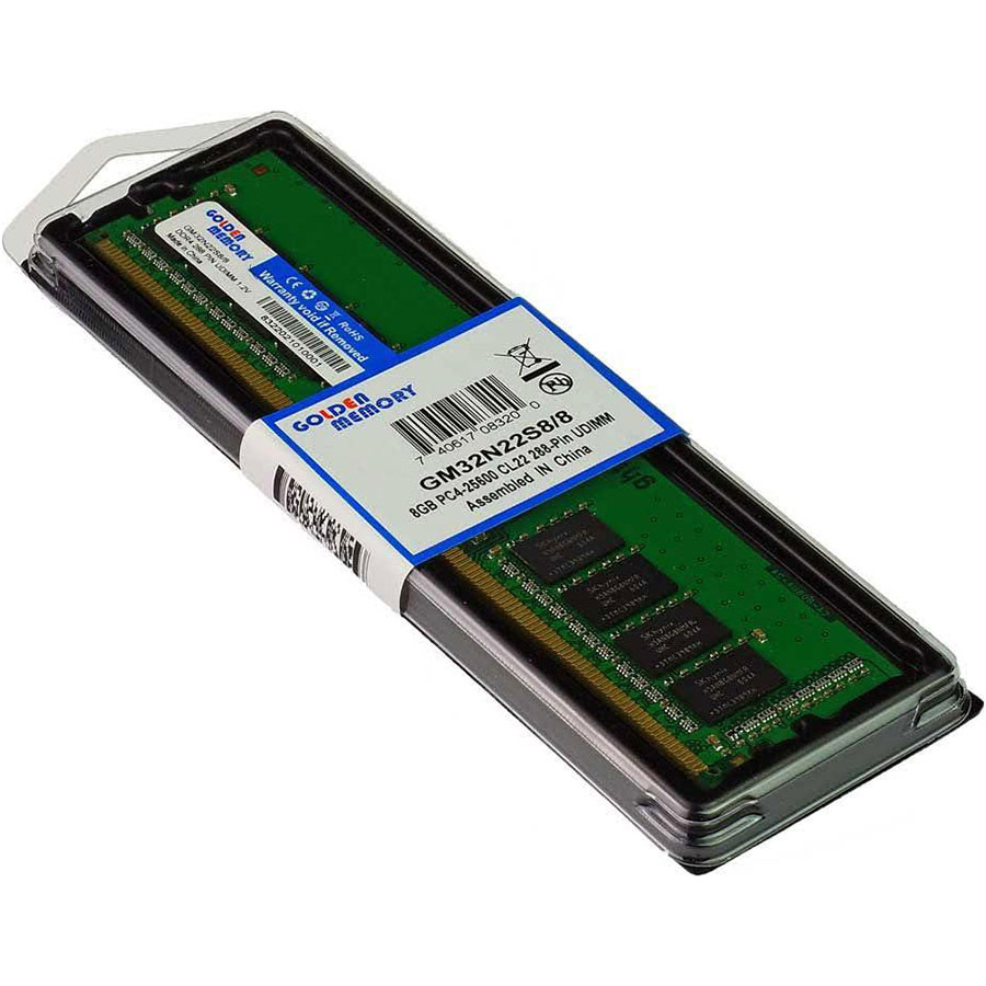 Модуль памяти GOLDEN MEMORY DDR4 8GB 3200 MHz (GM32N22S8/8) Назначение для настольного компьютера