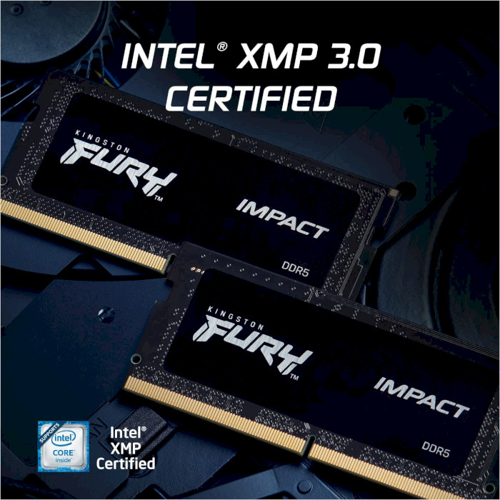 Набор KINGSTON SO-DIMM 16Gb DDR5 4800MHz Fury Impact (KF548S38IBK2-16) Рабочая частота 4800 МГц