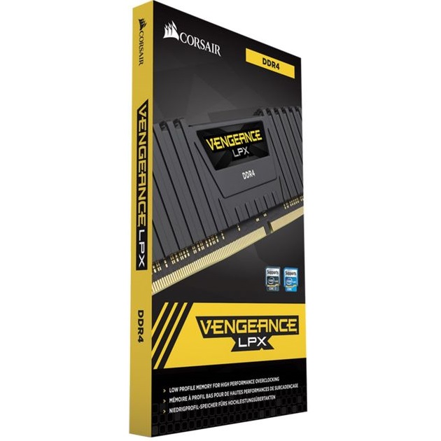 Зовнішній вигляд Оперативна пам'ять Corsair DDR4-3200 16384MB PC4-25600 (Kit of 2x8192) Vengeance LPX Black (CMK16GX4M2E3200C16)